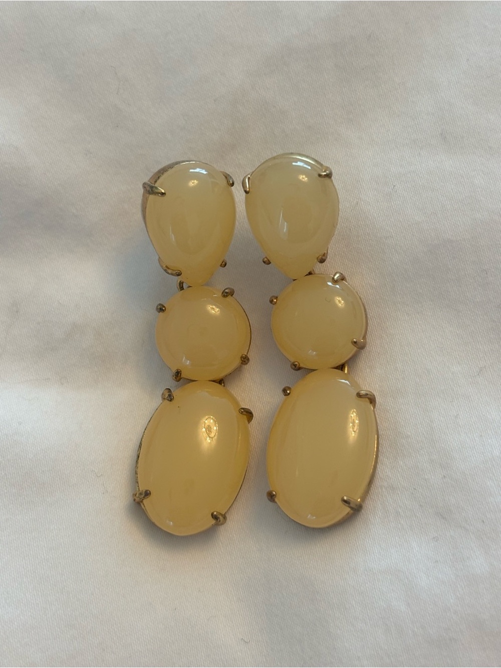 J. Crew Cream/Pale Yellow Triple Gumdrop Earrings